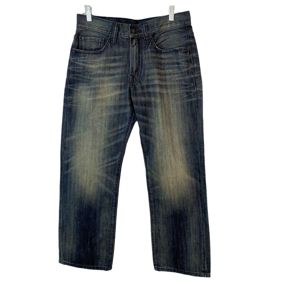 Express Jeans Mens 30 x 30 Blue Blake Boot Cut Loose Fit Actual 32 x 28.5 Pants - Picture 2 of 10